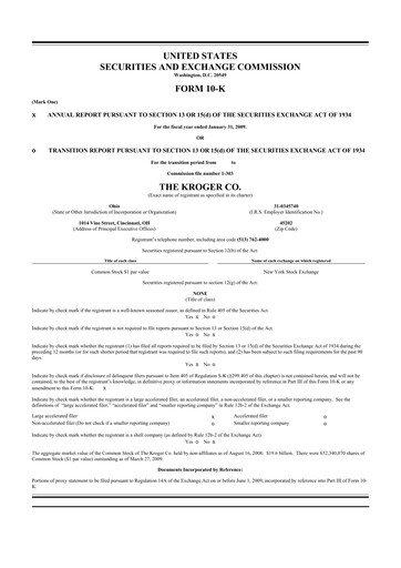 Thumbnail Kroger 10-K Annual Report 