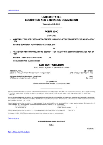 Vorschaubild EQT Corporation
 10-Q Quartalsbericht  