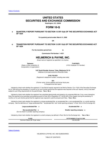 Thumbnail Helmerich & Payne

 10-Q Quarterly Report FY 