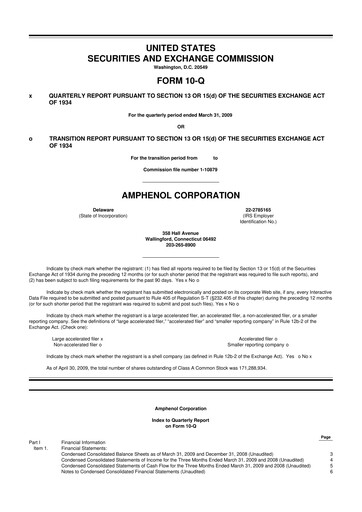 Thumbnail Amphenol 10-Q Quarterly Report FY 