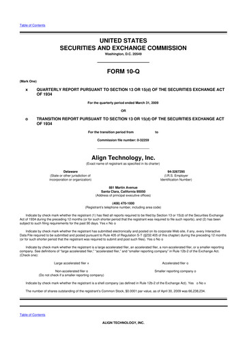 Miniature Align Technology
 10-Q Rapport trimestriel  
