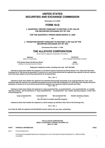 Vorschaubild Allstate 10-Q Quartalsbericht  