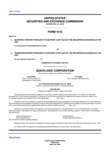 Thumbnail Quicklogic 10-Q Quarterly Report FY 