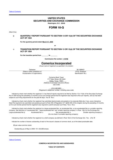 Vorschaubild Comerica 10-Q Quartalsbericht  