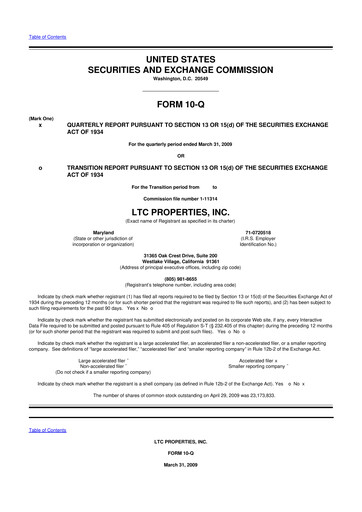 Thumbnail LTC Properties 10-Q Quarterly Report FY 