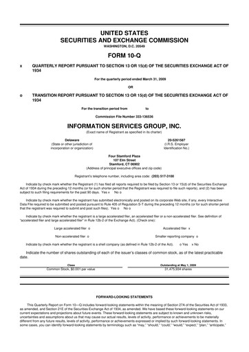 Thumbnail Information Services Group 10-Q Quarterly Report FY 