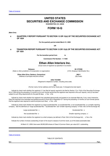 Thumbnail Ethan Allen
 10-Q Quarterly Report FY 