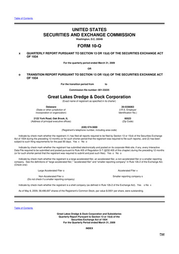 Thumbnail Great Lakes Dredge & Dock Corp. 10-Q Quarterly Report FY 