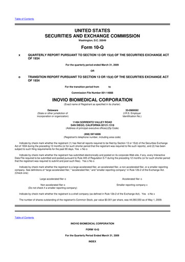 Vorschaubild Inovio Pharmaceuticals 10-Q Quartalsbericht  