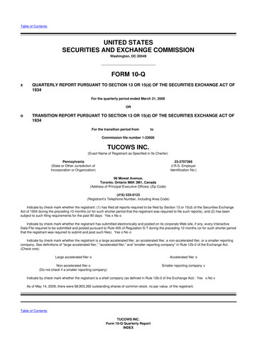 Thumbnail Tucows 10-Q Quarterly Report FY 