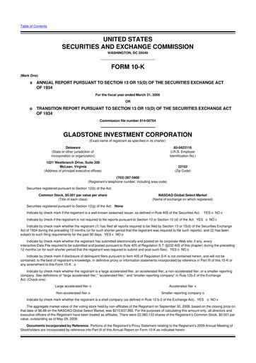 Thumbnail Gladstone Investment 10-K Annual Report 