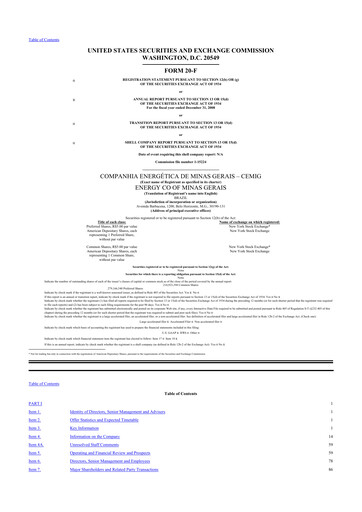 Vorschaubild Cemig 20-F Jahresbericht 