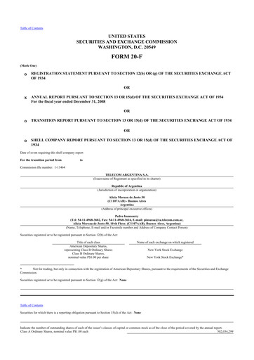 Thumbnail Telecom Argentina
 20-F Annual Report 