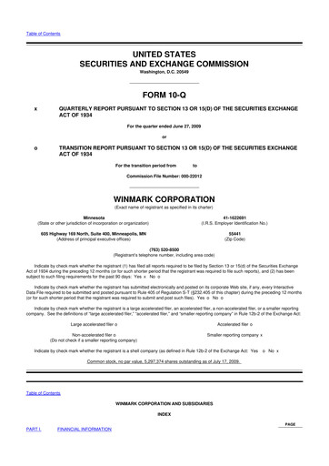 Thumbnail Winmark 10-Q Quarterly Report FY 