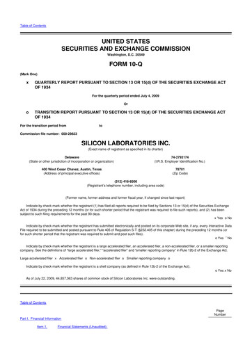 Thumbnail Silicon Labs
 10-Q Quarterly Report FY 