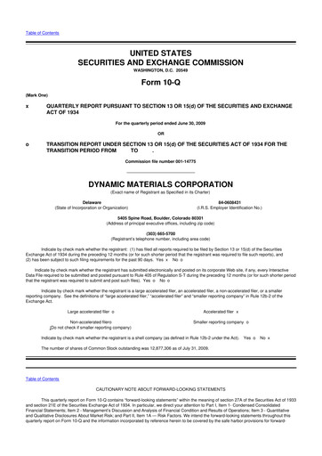 Miniature DMC Global 10-Q Rapport trimestriel  