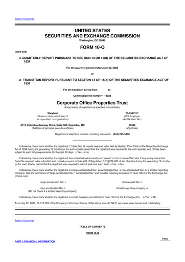 Thumbnail COPT Defense Properties 10-Q Quarterly Report FY 