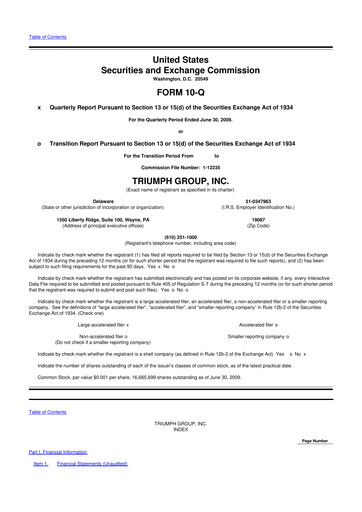 Thumbnail Triumph Group
 10-Q Quarterly Report FY 