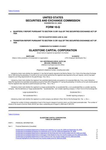 Thumbnail Gladstone Capital Corporation 10-Q Quarterly Report FY 