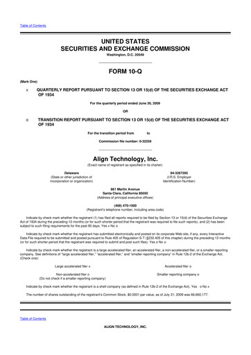 Miniature Align Technology
 10-Q Rapport trimestriel  