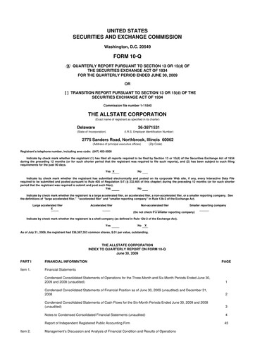 Vorschaubild Allstate 10-Q Quartalsbericht  