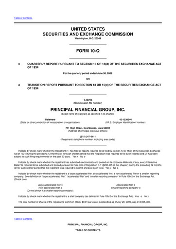 Thumbnail Principal Financial Group 10-Q Quarterly Report FY 