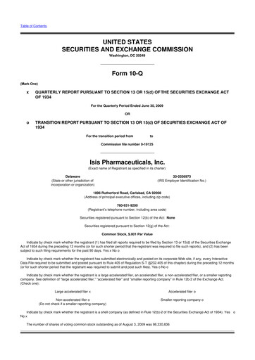 Vorschaubild Ionis Pharmaceuticals
 10-Q Quartalsbericht  