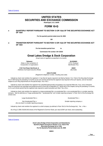 Thumbnail Great Lakes Dredge & Dock Corp. 10-Q Quarterly Report FY 