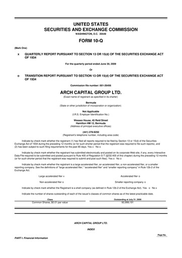 Vorschaubild Arch Capital 10-Q Quartalsbericht  