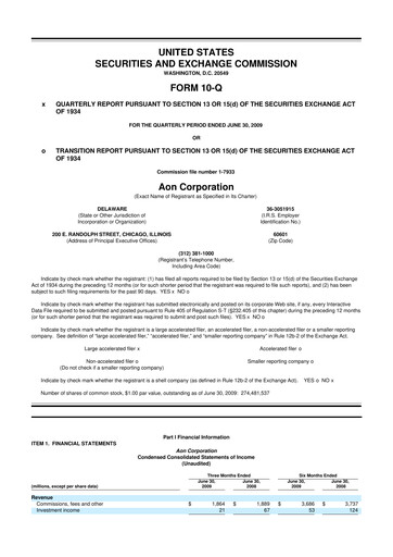 Vorschaubild Aon 10-Q Quartalsbericht  