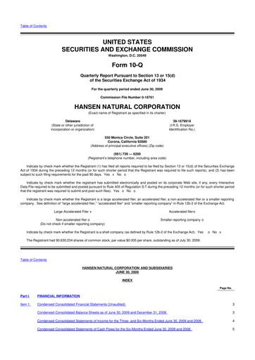 Thumbnail Monster Beverage 10-Q Quarterly Report FY 