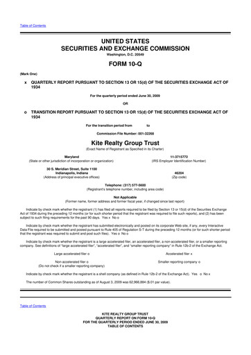 Thumbnail Kite Realty 10-Q Quarterly Report FY 