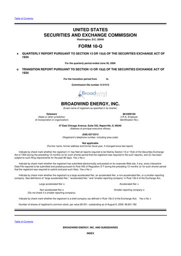 Thumbnail Broadwind 10-Q Quarterly Report FY 