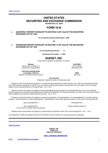 Thumbnail Guess 10-Q Quarterly Report FY 