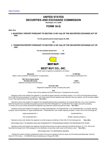 Thumbnail Best Buy 10-Q Quarterly Report FY 