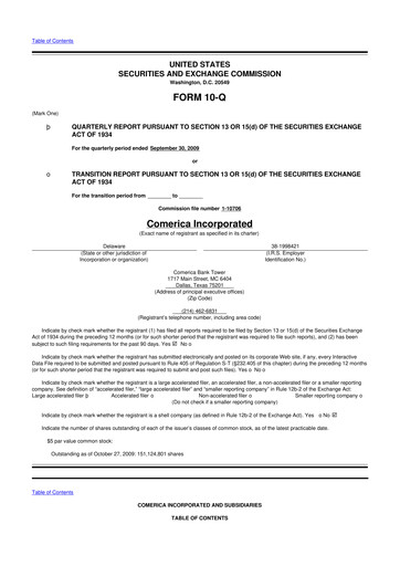 Vorschaubild Comerica 10-Q Quartalsbericht  