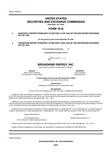 Thumbnail Broadwind 10-Q Quarterly Report FY 