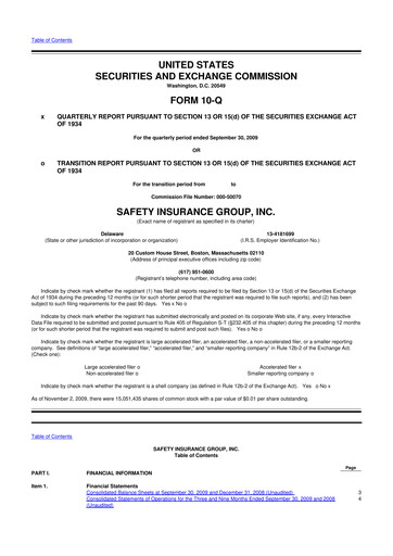 Miniature Safety Insurance
 10-Q Rapport trimestriel  
