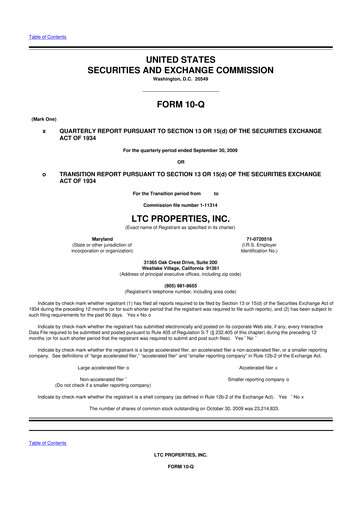 Thumbnail LTC Properties 10-Q Quarterly Report FY 