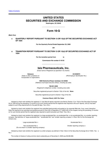 Vorschaubild Ionis Pharmaceuticals
 10-Q Quartalsbericht  