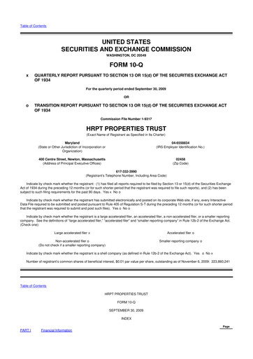 Vorschaubild Equity Commonwealth 10-Q Quartalsbericht  