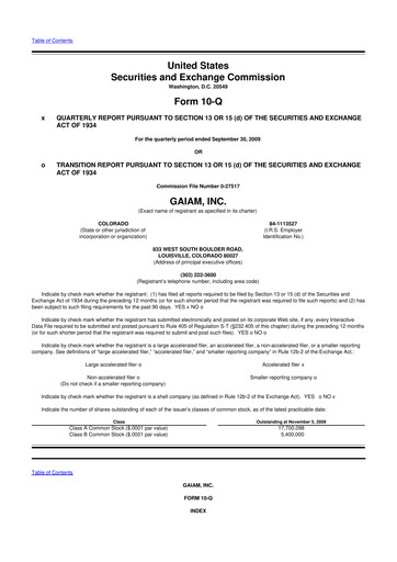 Thumbnail Gaia 10-Q Quarterly Report FY 