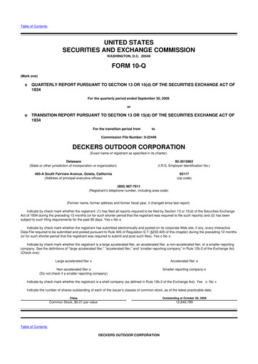 Thumbnail Deckers Brands 10-Q Quarterly Report FY 