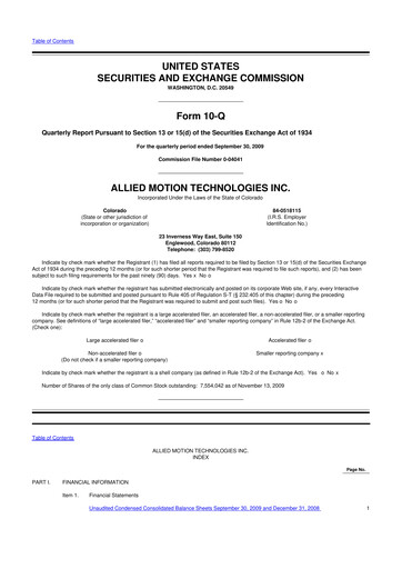 Thumbnail Allient 10-Q Quarterly Report FY 