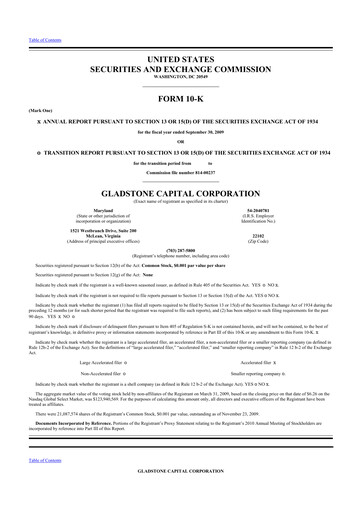 Thumbnail Gladstone Capital Corporation 10-K Annual Report 
