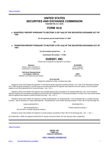 Thumbnail Guess 10-Q Quarterly Report FY 