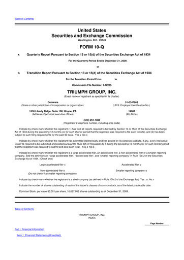 Thumbnail Triumph Group
 10-Q Quarterly Report FY 