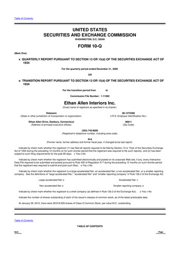 Thumbnail Ethan Allen
 10-Q Quarterly Report FY 