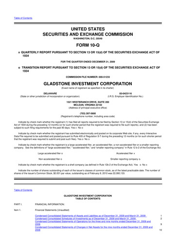 Thumbnail Gladstone Investment 10-Q Quarterly Report FY 