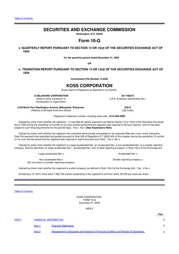 Thumbnail Koss 10-Q Quarterly Report FY 